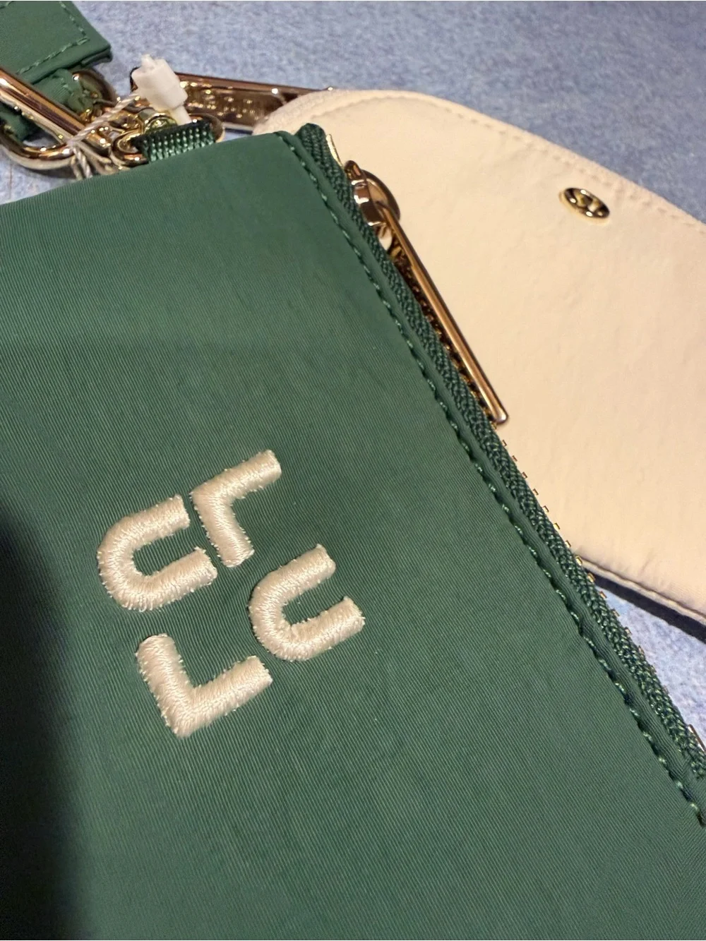 Lululemon Dual Pouch Wristlet *Stacked Green Light Ivory